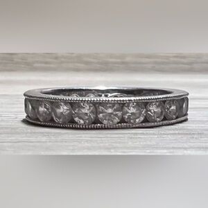 Designer Hidalgo Sterling Silver Cubic Zirconia Eternity Ring, Size 6